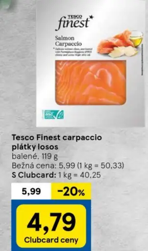 Tesco Finest carpaccio plátky losos