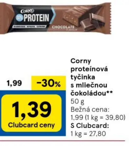 Corny proteínová tyčinka s mliečnou čokoládou