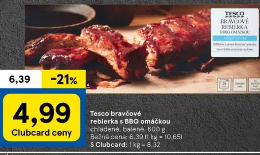 Tesco bravčové rebríčka s BBQ omáčkou