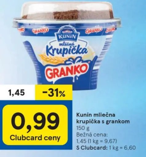 Kunin mliečna krupička s grankom