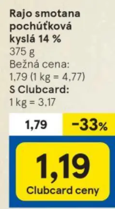 Rajo smotana pochúťková kyslá 14 %