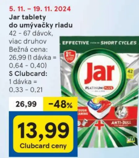 Jar tablety do umývačky riadu