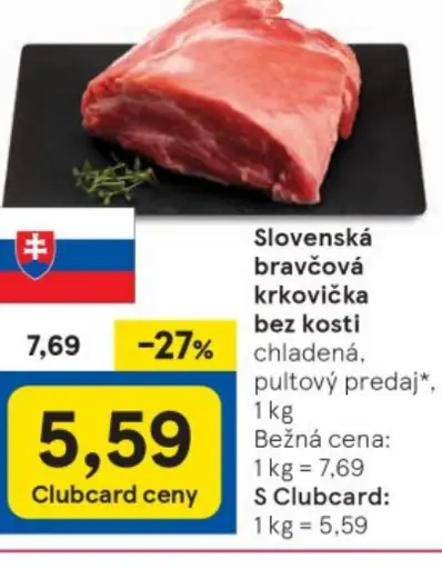 Slovenská bravčová krkovička bez kosti