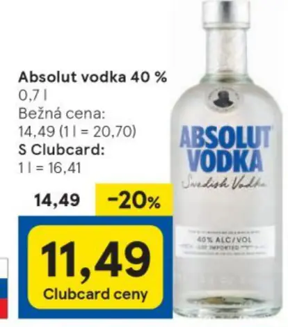 Absolut vodka 40 %