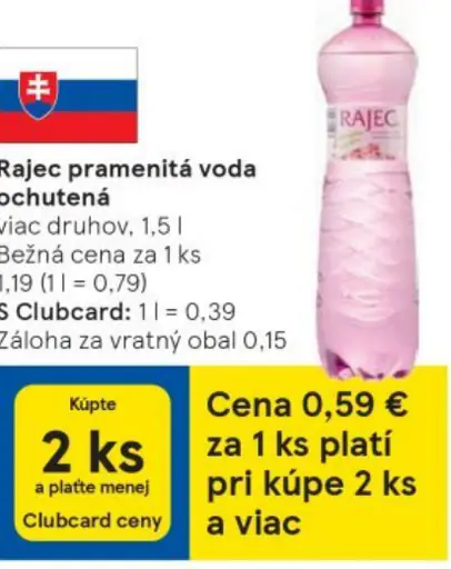 Rajec pramenitá voda ochutená