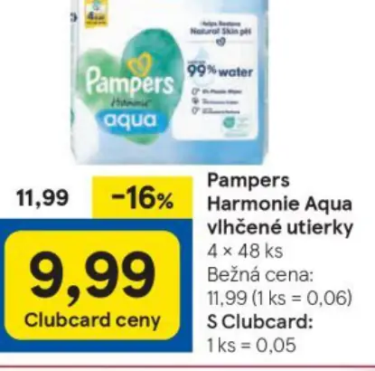 Pampers Harmonie Aqua vlhčené utierky