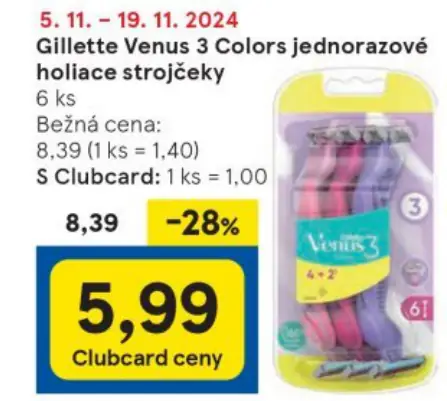 Gillette Venus 3 Colors jednorazové holiace strojčeky