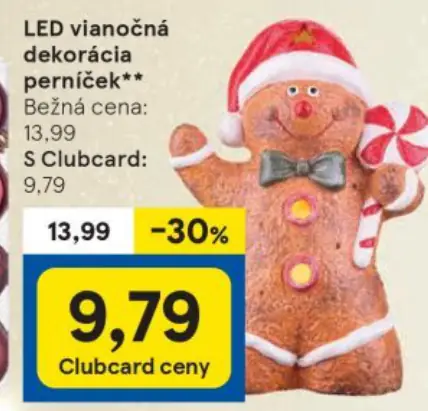 LED vianočná dekorácia perníček