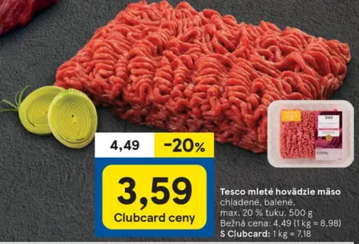 Tesco mleté hovädzie mäso