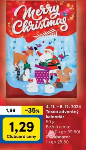 Tesco adventný kalendár