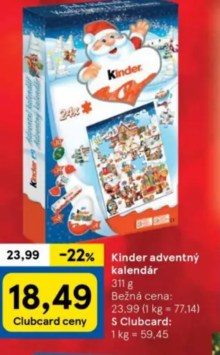 Kinder adventný kalendár