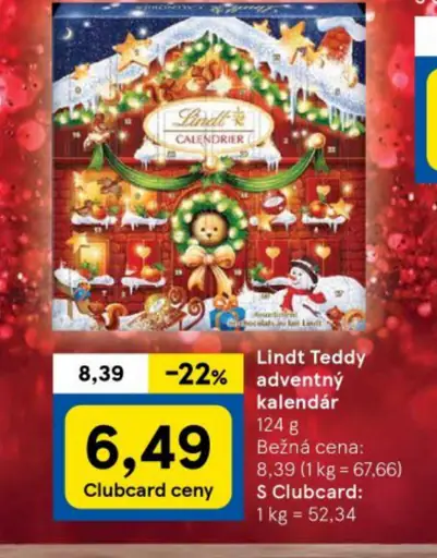 Lindt Teddy adventný kalendár