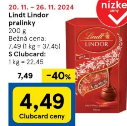 Lindt Lindor pralinky