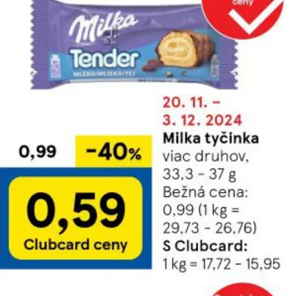 Milka tyčinka