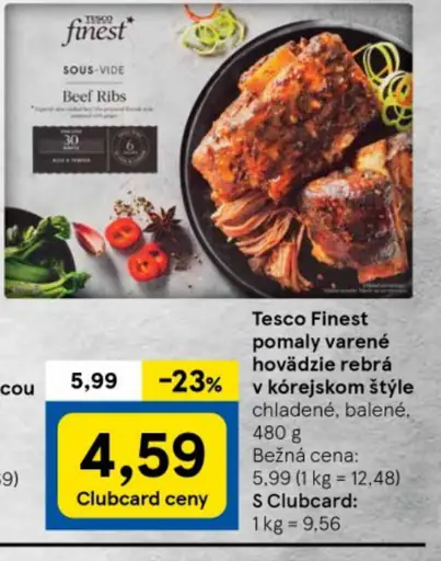 Tesco Finest pomaly varené hovädzie rebrá