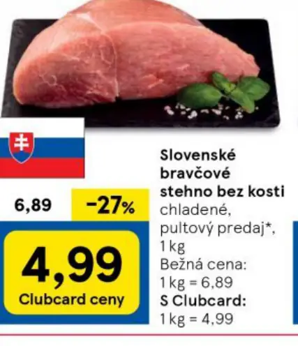 Slovenské bravčové stehnové bez kosti