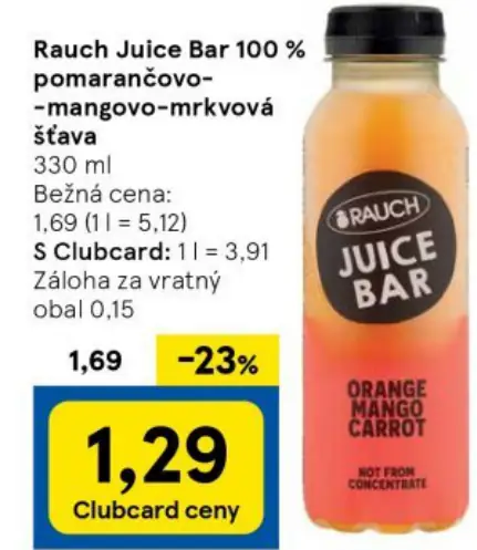 JUICE BAR pomarančovo-mangovo-mrkva