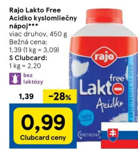 Rajo Lakto Free Acidko kyslomliečný nápoj**