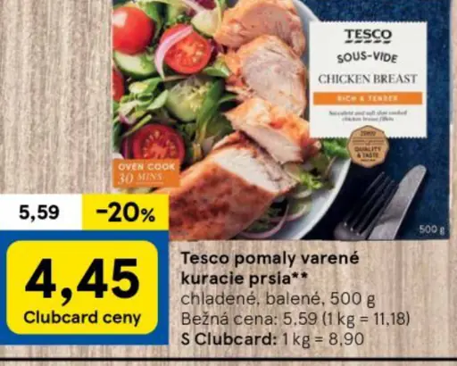 TESCO pomaly varené kuracie prsné