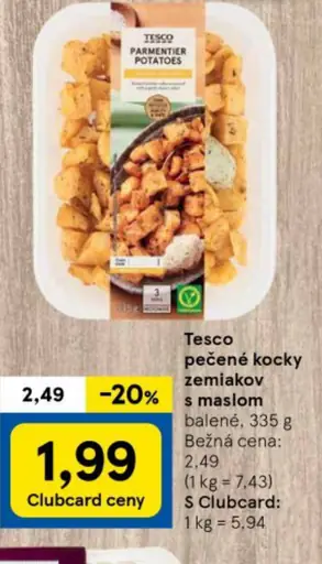 Tesco pečené kocky zemiakov s maslom