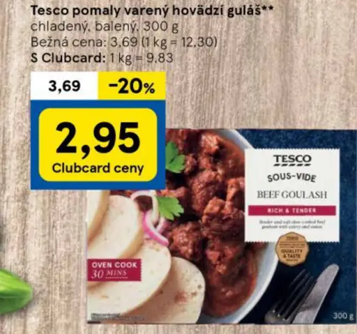 Tesco pomaly varený hovädzí guláš