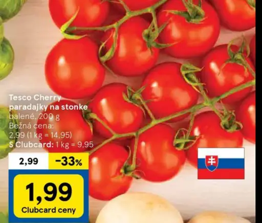 Tesco Cherry paradajky na stonke