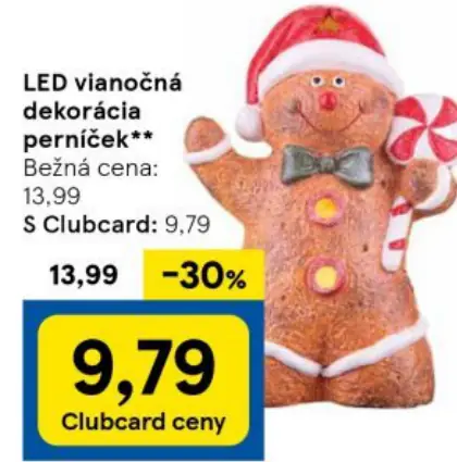 LED vianočná dekorácia perníček