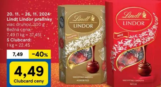 Lindt Lindor pralinky