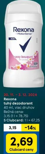 Rexona tuhý dezodorant