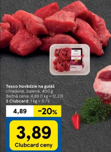 Tesco hovädzie na guláš