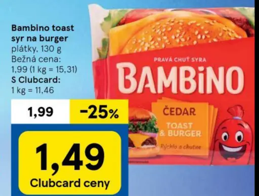 Bambino toast syr na burger