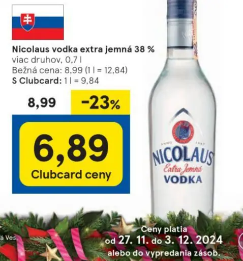 Nicolai vodka extra jemná 38 %