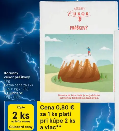 Korunný cukor práškový