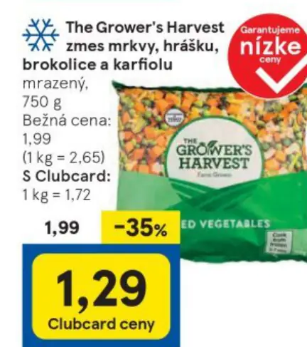 The Grower's Harvest zmies mrky, hrášku, brokolicu a karfiolu