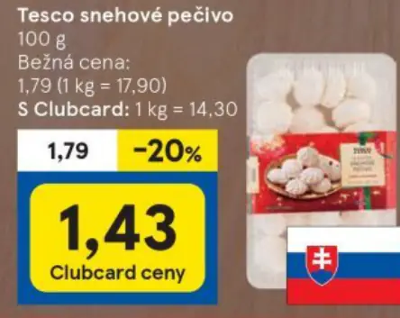 Tesco snehové pečivo