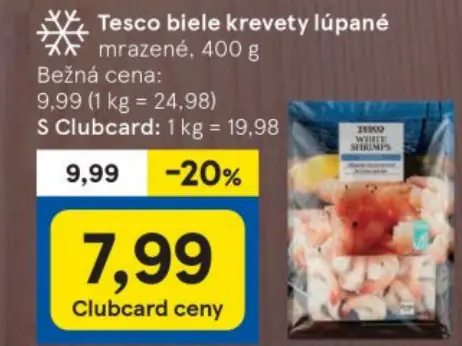 Tesco biele krevy lúpané