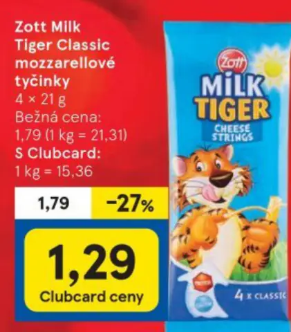 Zott Milk Tiger Cheese Strings