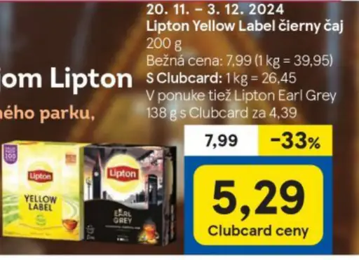 Lipton Yellow Label čierny čaj