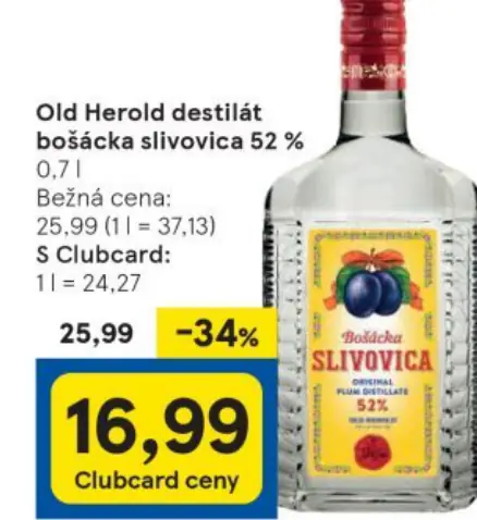 Old Herold destilát bošácka slivovica 52 %