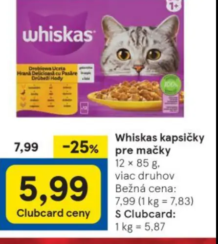 Whiskas kapsičky pre mačky