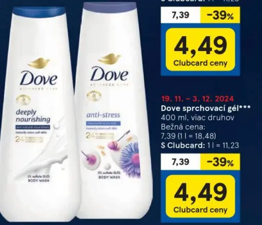 Dove sprchovací gél - deeply nourishing