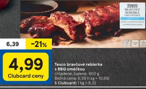 Tesco bravčové rebríká s BBQ omáčkou