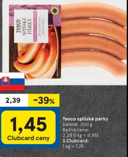 Tesco spišské párky