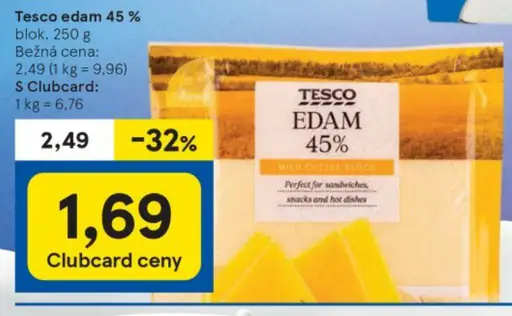 Tesco edam 45 %