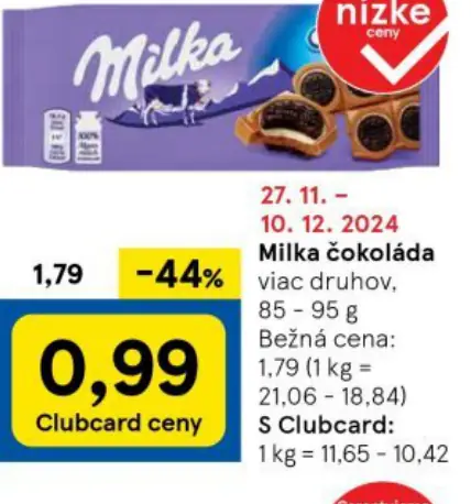 Milka čokoláda