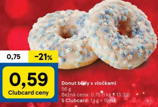 Donut biely s vločkami