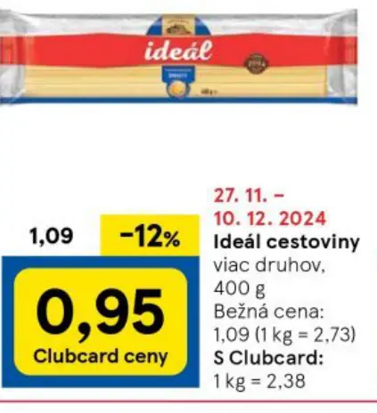 Idéal cestoviny