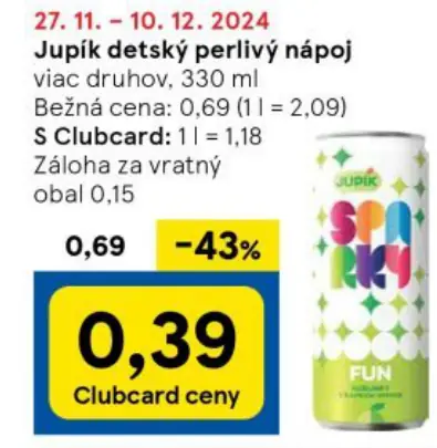 Jupík detský perlivý nápoj