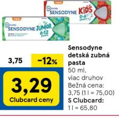 Sensodyne detská zubná pasta