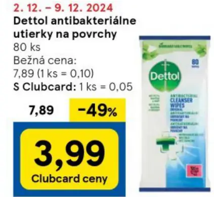 Dettol antibakteriálne utierky